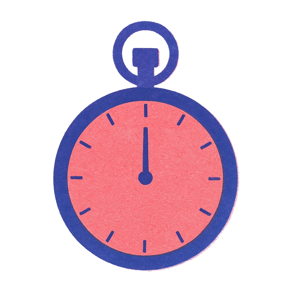 A stopwatch with one hand.